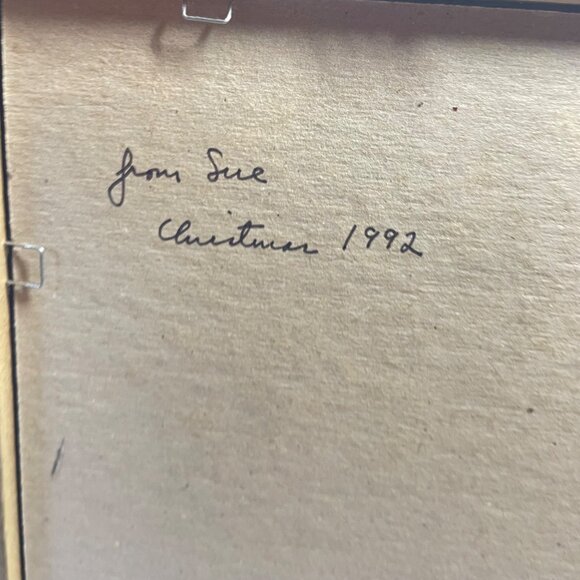 Lion & Lamb Framed Religious Artwork By Sue Christmas 1992 Rev 5:12 Bible Verse - Picture 8 of 11